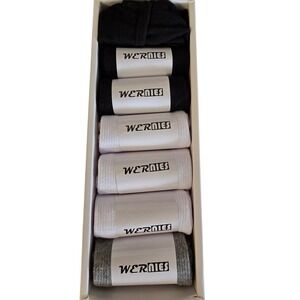 Wernies 8 Pairs Low Cut No Show Socks Black White Grey Cotton Blend WS002 Mix L